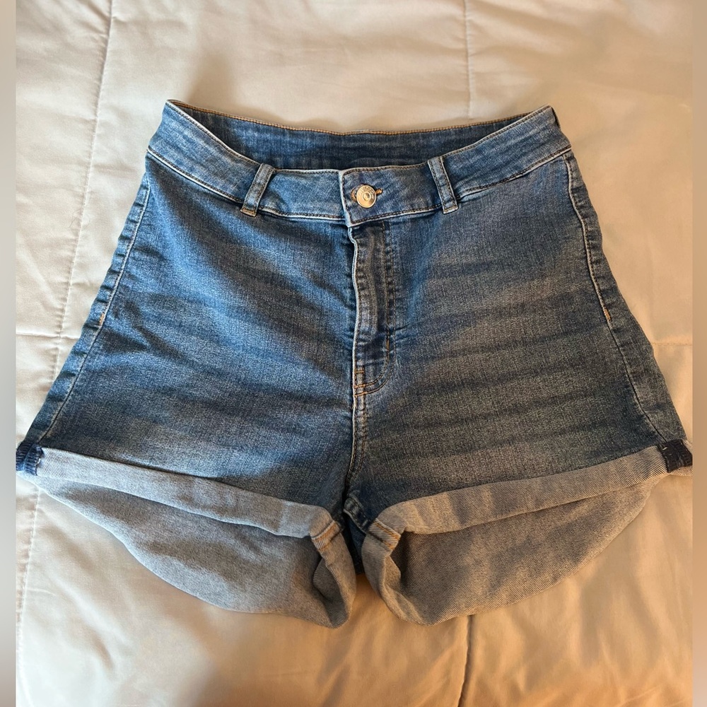Used denim shorts